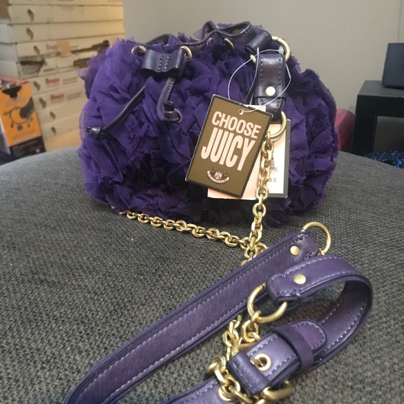 Juicy Couture Handbags - Juicy Couture evening bag chiffon tissue grape NWT